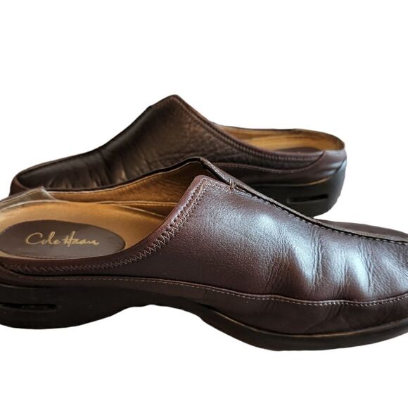 Cole Haan Brown Burgundy Leather Nike Air Mules - Picture 1 of 5